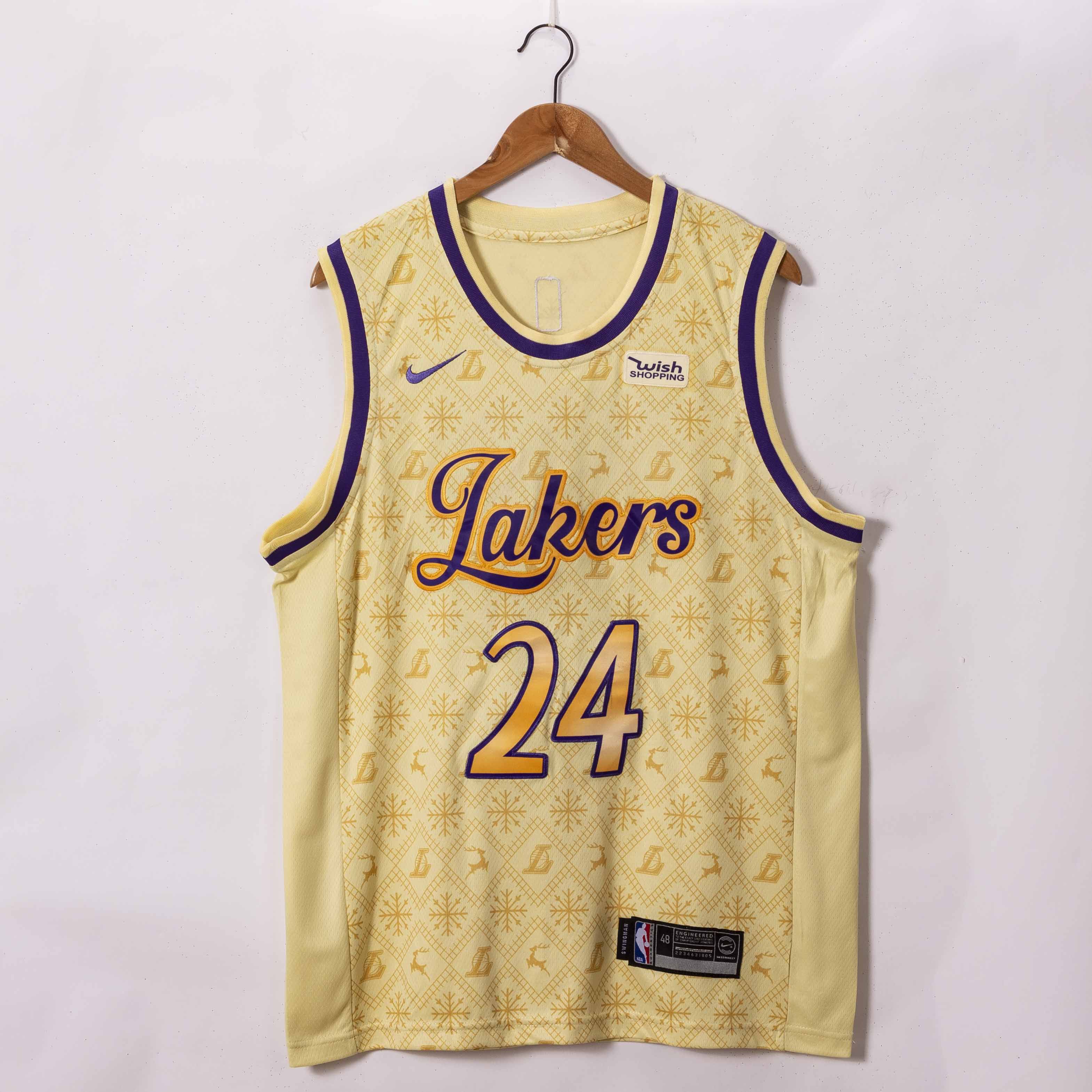 Men Los Angeles Lakers 24 Bryant Yellow 2021 Nike Game NBA Jersey